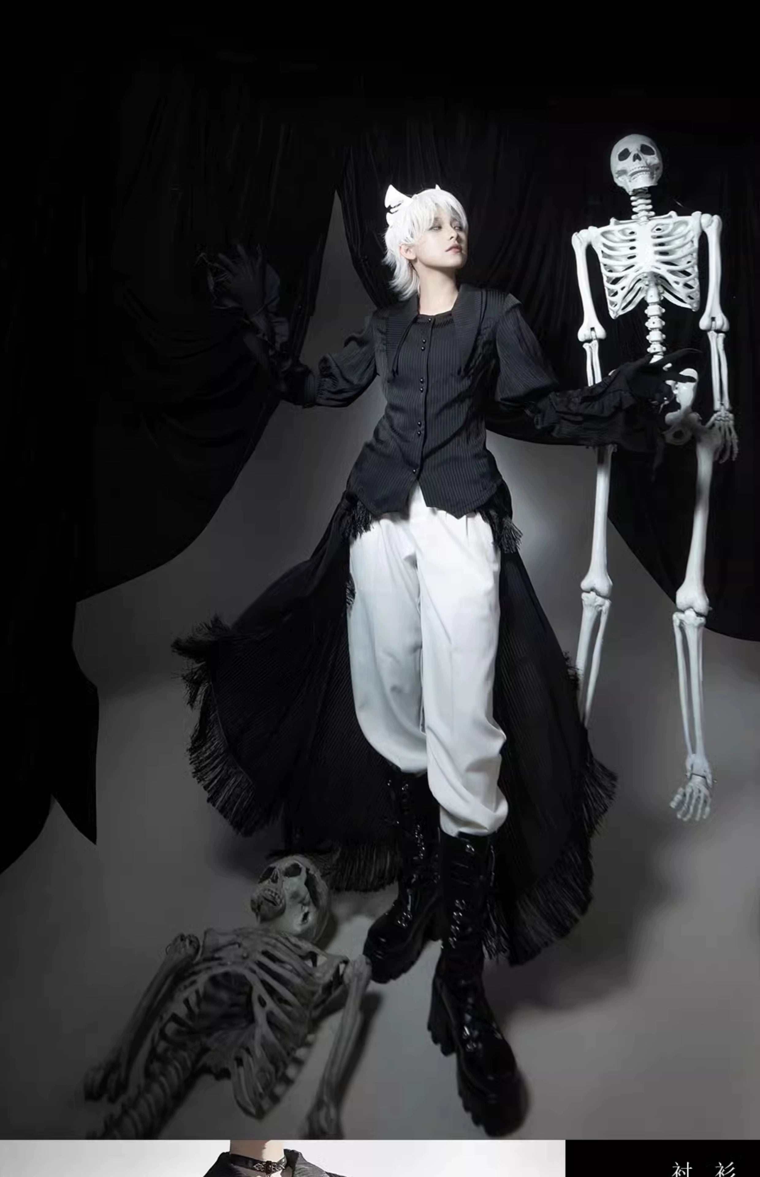 Caged Bird Hotel - Bone Theater - Halloween Gothic Lolita Fashion Shirt Skirt