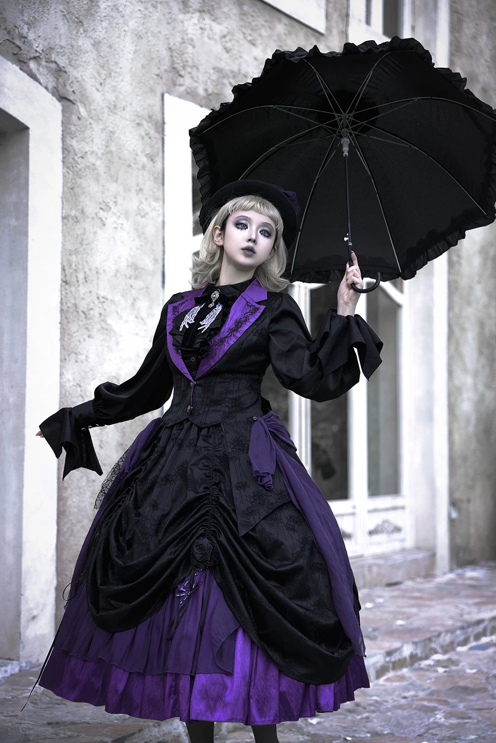 Moonnight Return - Gothic Lolita Long Vest, Embroidered Collar 44582:813823