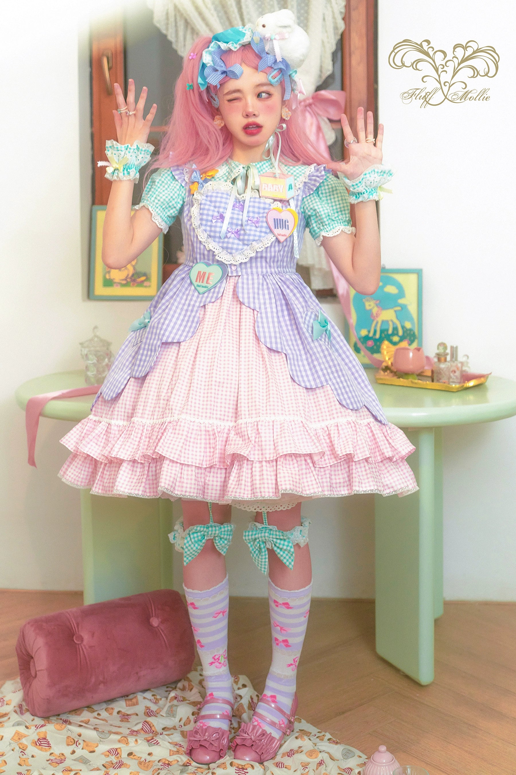 (BFM)Fluff Mollie~Bean Breakfast~Sweet Lolita Overskirt Daily Daily Petaled Skirt 33148:407432