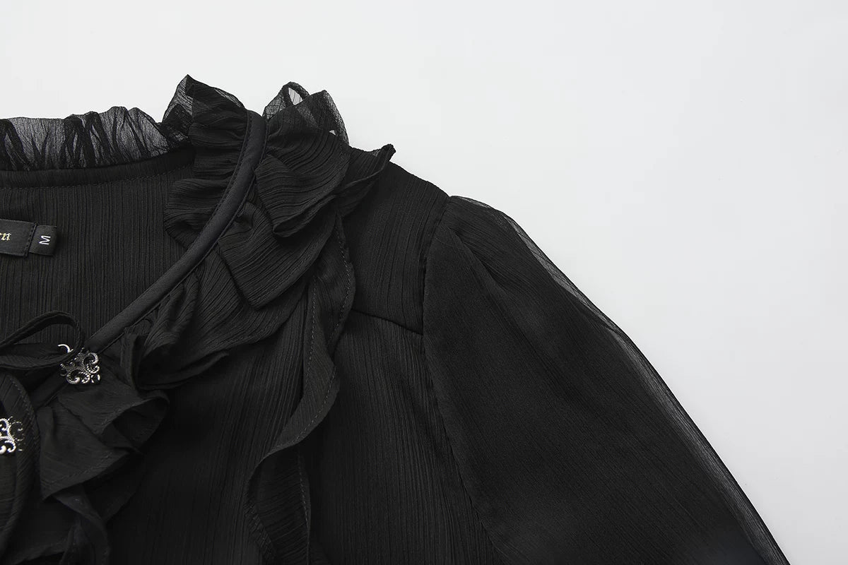 Eternal Treasure Voyage - Ouji Lolita Chiffon Blouse with Ruffles
