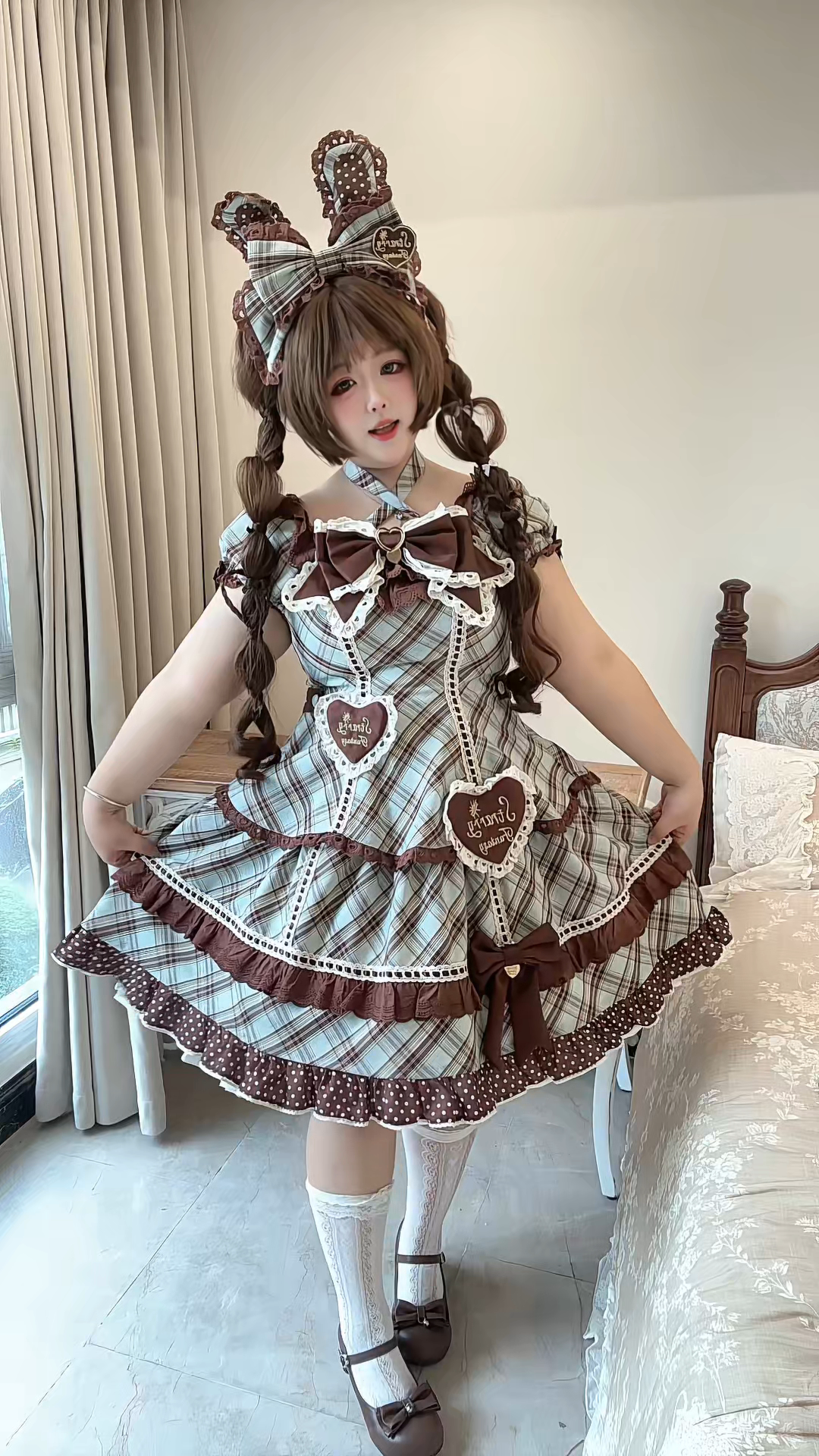 Shibuya Sweetheart - Plus Size Old School Lolita Plaid JSK & OP Dress