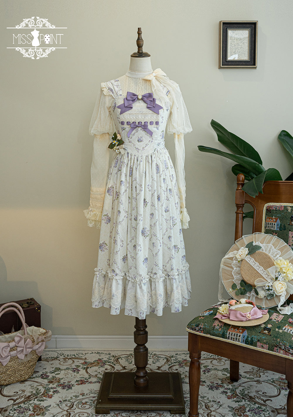 Miss Point~Customized Wood Rose 2.0 Elegant Vintage Jumper Dress 21392:302684