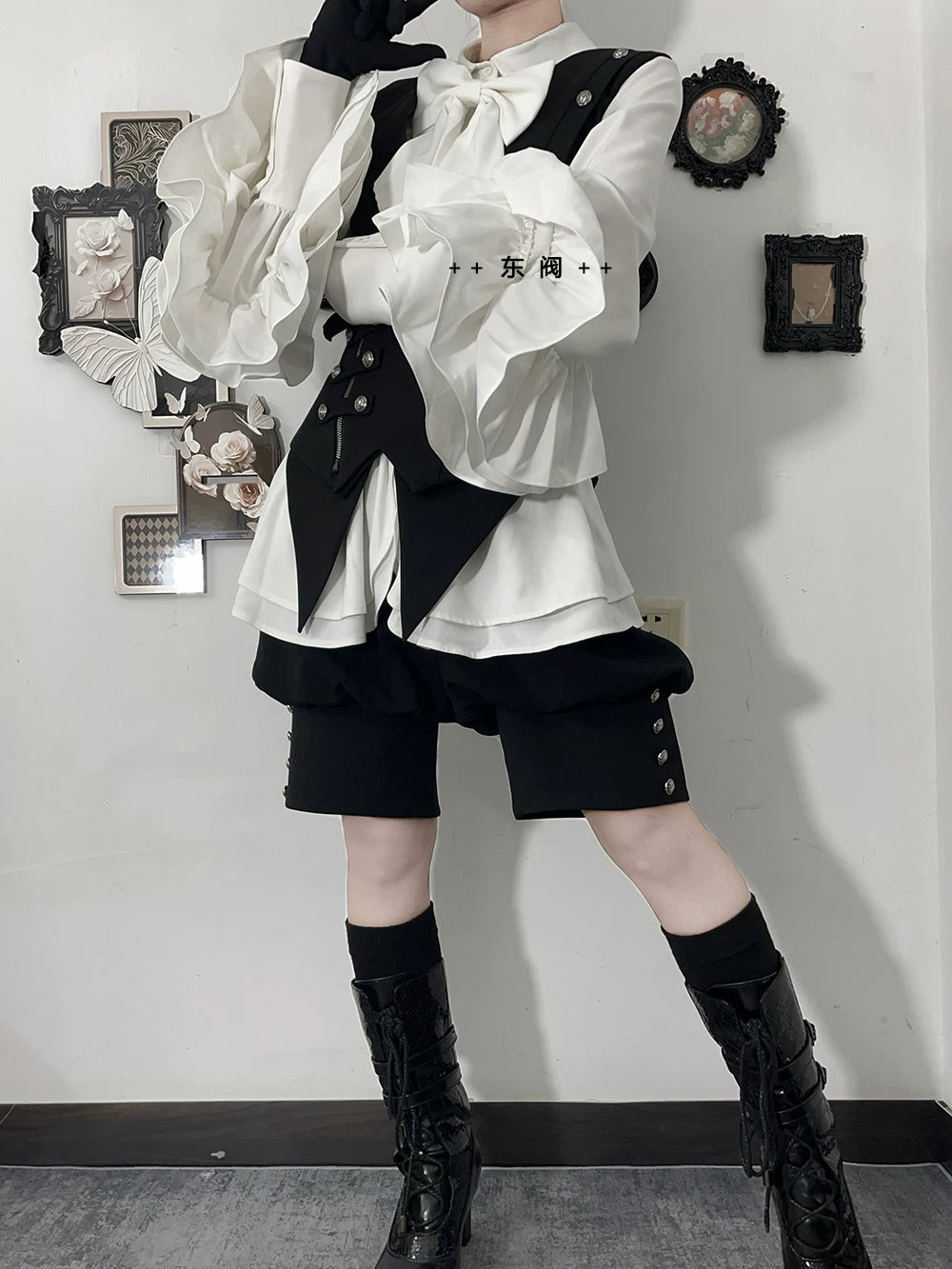Ashes - Vintage Ouji Lolita Blouse and Shorts Set 45309:843400