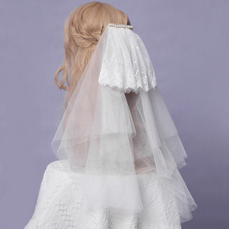Sweet Japanese Style Lolita Headwear Multicolors One Size Venus Kiss- veil