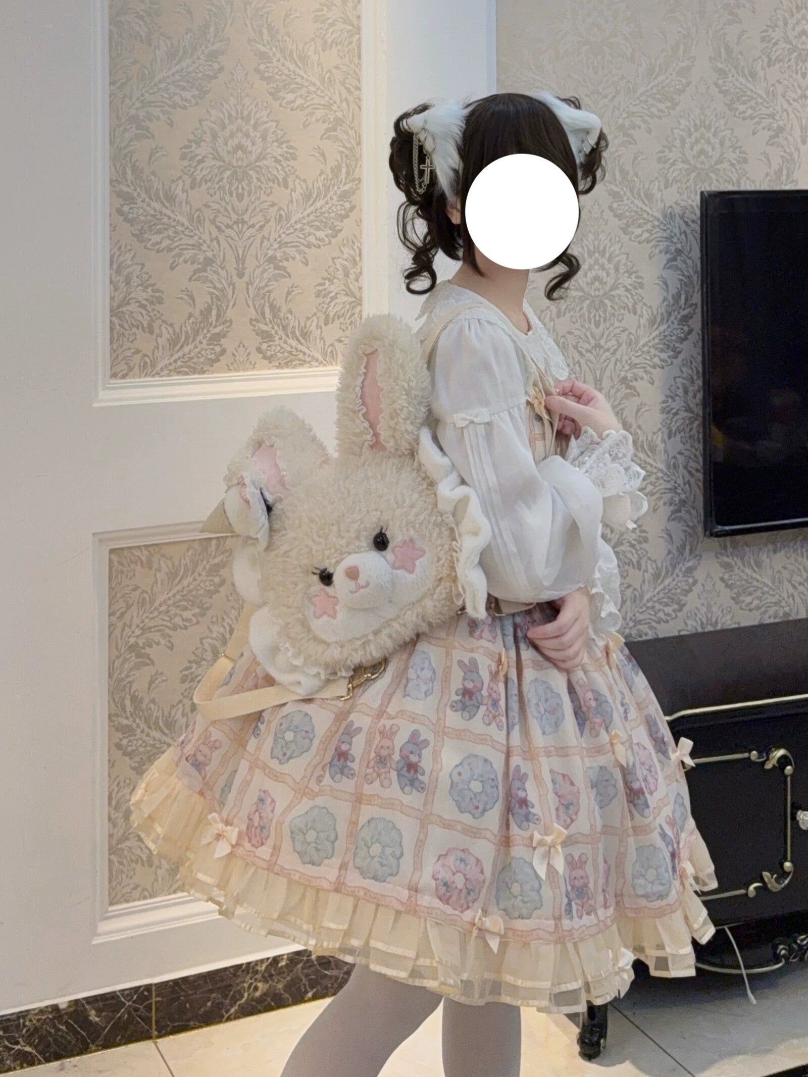 Cavernose - Sugar Star Bunny & Bear - Kawaii Lolita Bear & Bunny Plush Bag