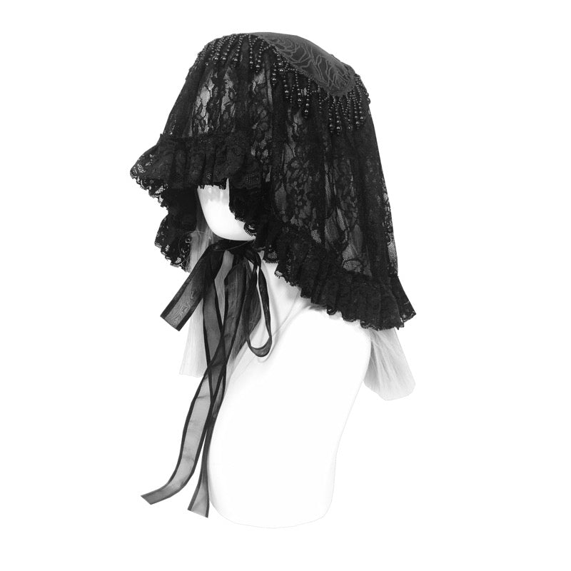 Blood Supply~Misty~Gothic Lolita Halloween Black Lace Veil free size black 