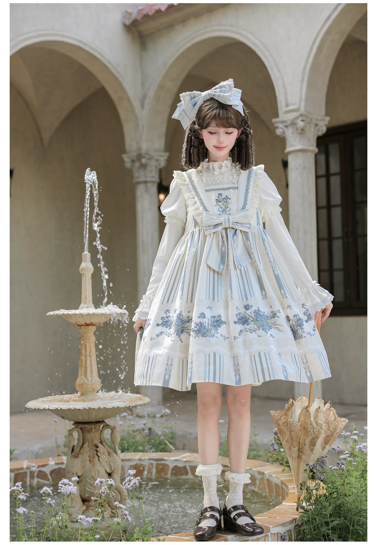 Iris - Classic Lolita JSK Dress Set, Iris Print and Embroidery 45997:871514