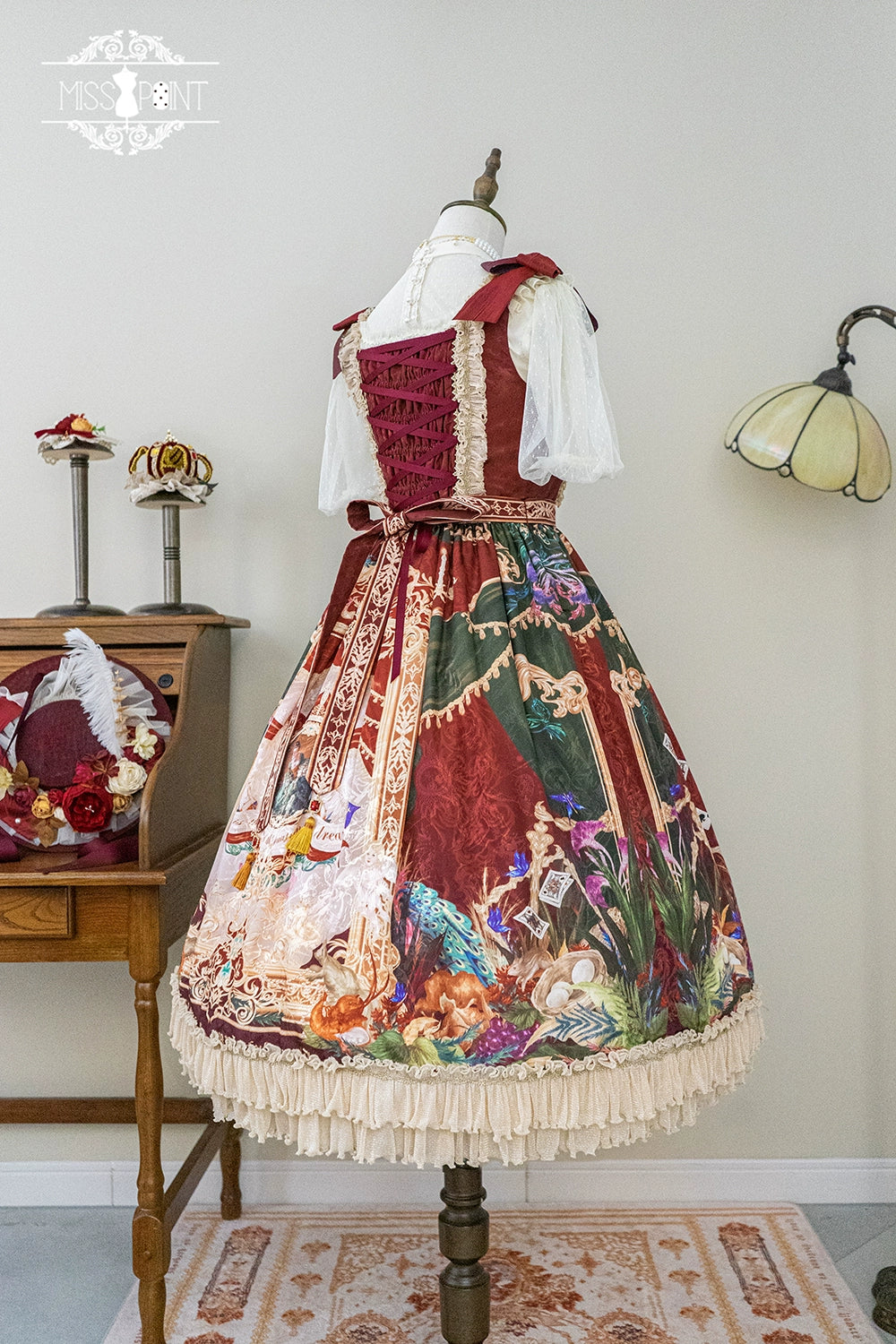 Miss Point~Kaleidoscope~Retro Lolita Dress Oil Painting Print JSK Dress Customized 35394:488246