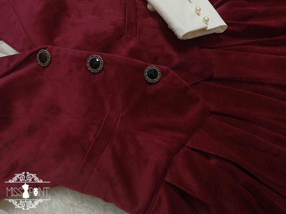 Miss Point~Rose Doll~Retro Lolita Vest Velvet Lolita Waistcoat 32516:392260