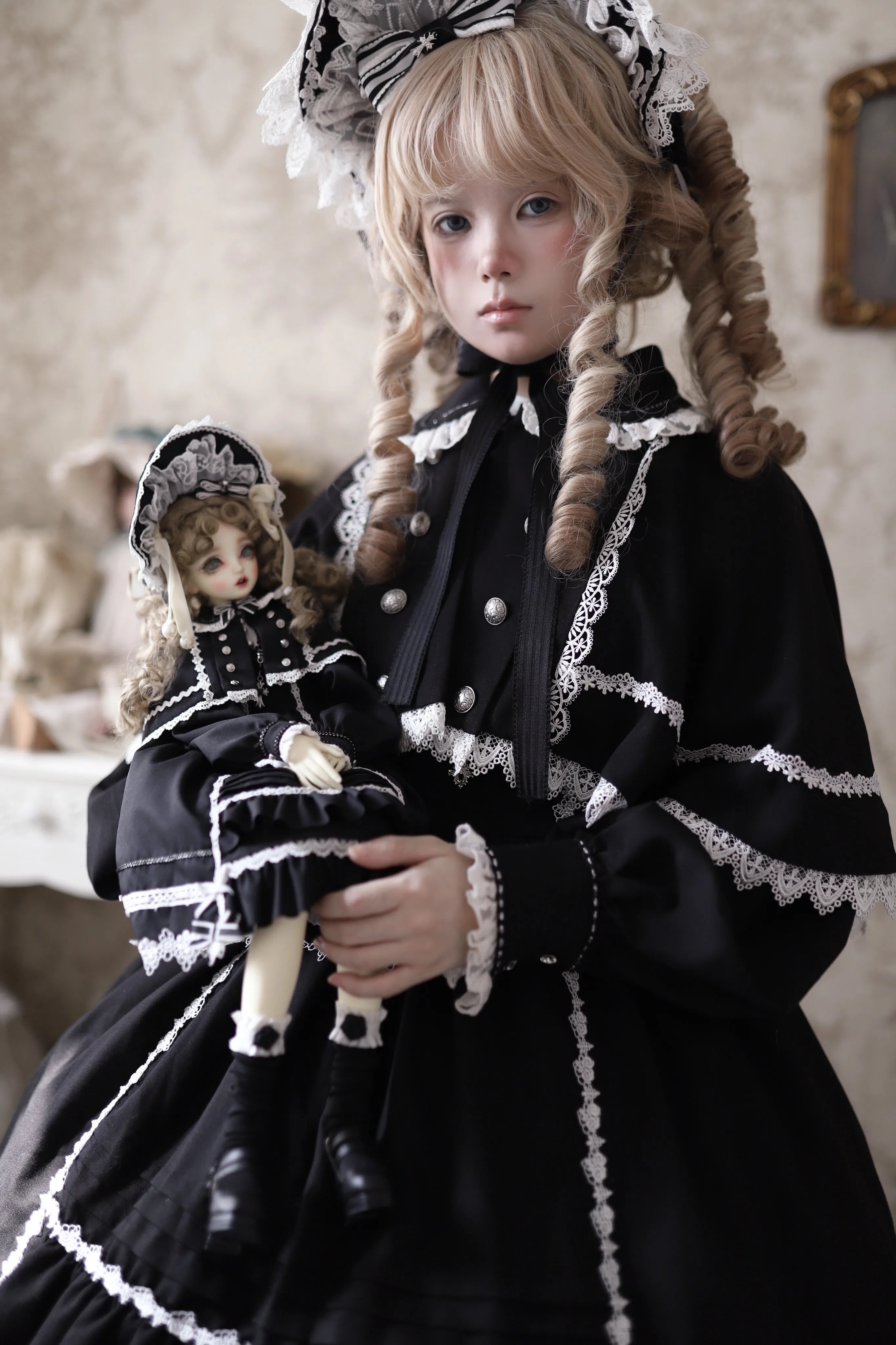 Ningyo Night - Old School Lolita OP Dress, Peter Pan Collar Cape 44635:816639