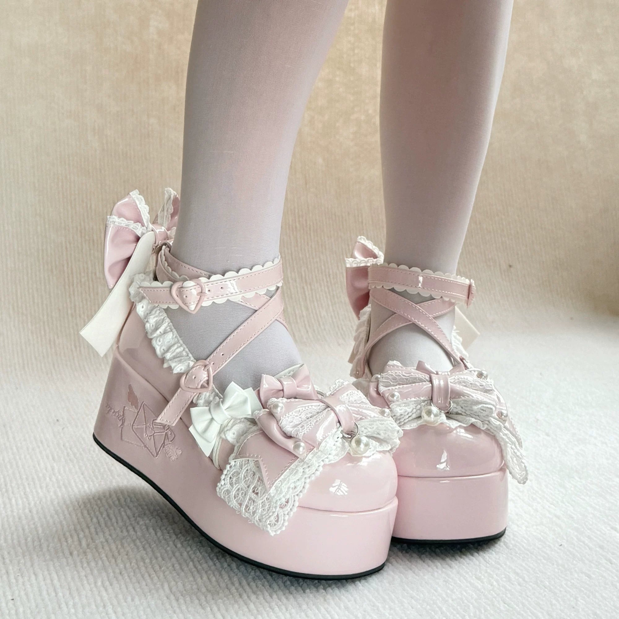 Sweet Dream Letter - Sweet Lolita High Platform Shoes, Embroidery & Bows
