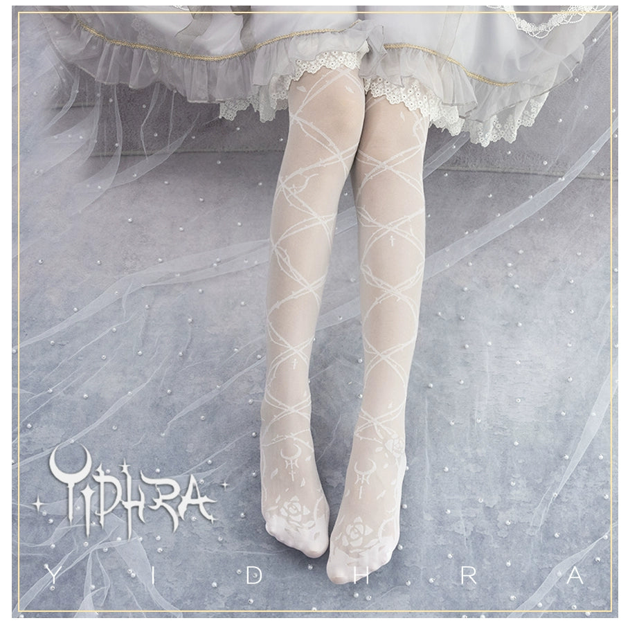 Glass Yarn Gothic Lolita Tights for Tropical Elegance