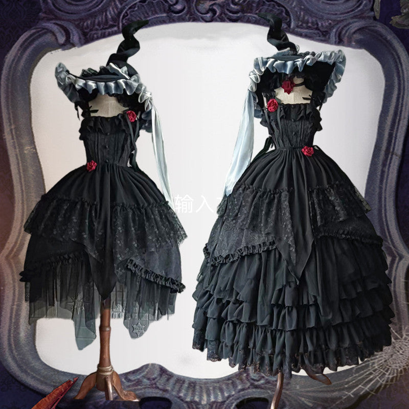 Teddy Bear - Wedding Lolita Petticoat Princess Underwear Extended Base Skirt S-M Black / Chiffon / 27.6" (70 cm)