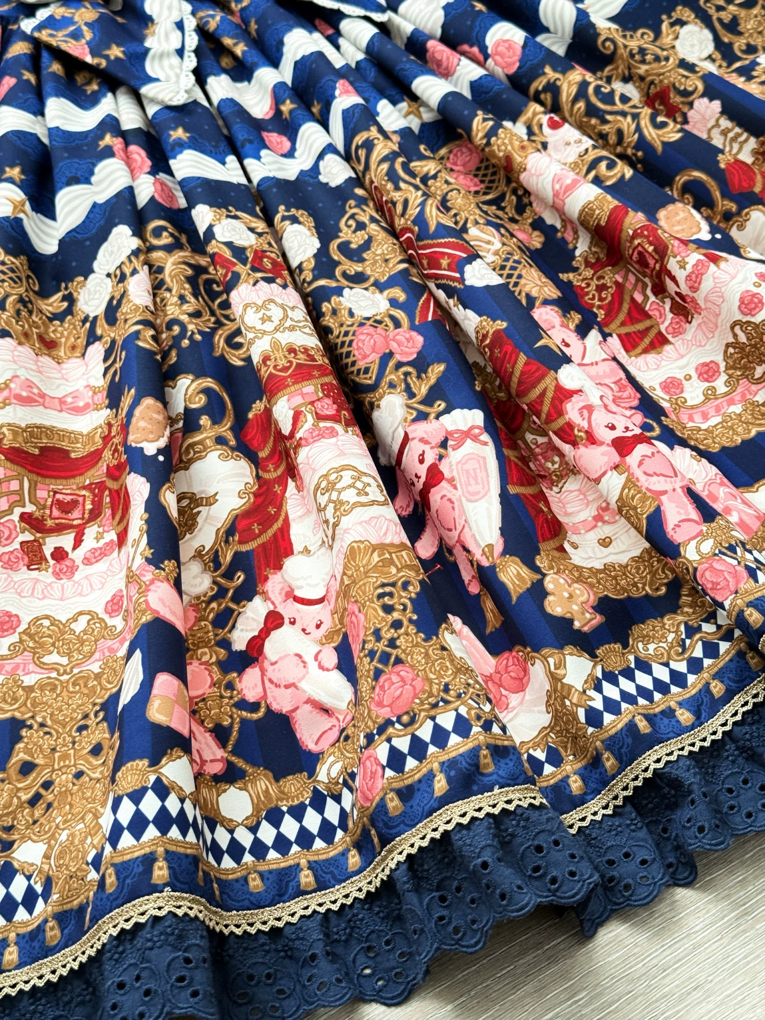 Sugar Festivaly - Kawaii Lolita JSK Dress, Cake & Bear Print 44540:811810