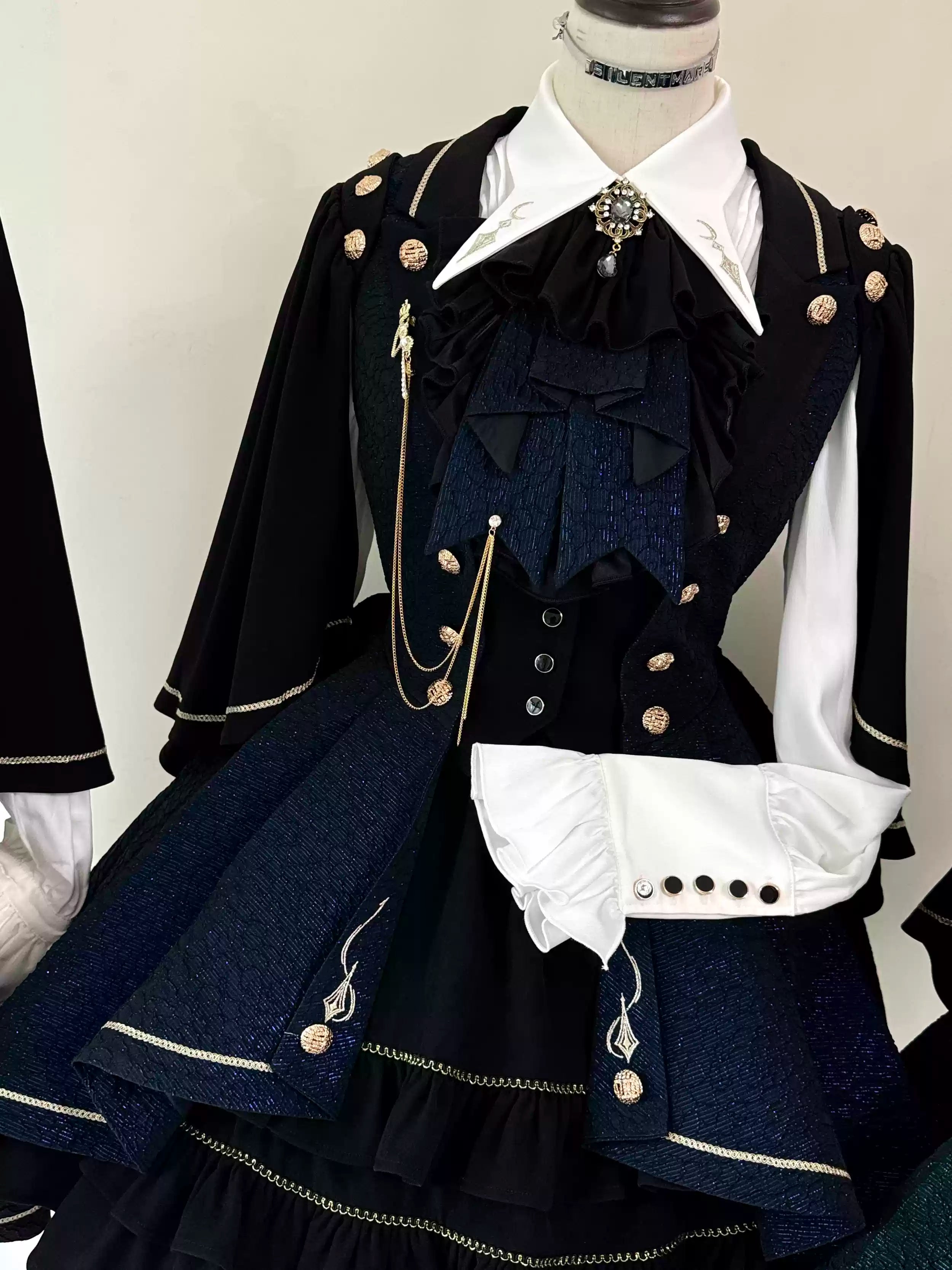 (BFM)SilentMars~Law of the Fallen Moon~Retro Lolita Vest Coat Suit Knight Style Skirt 33474:746182