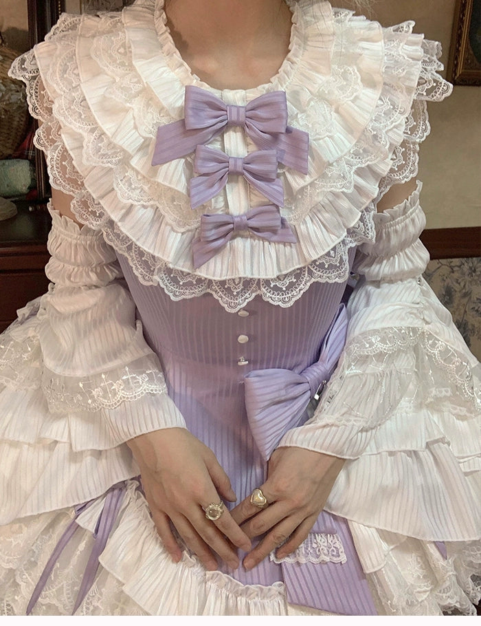 Alice Girl~Arrogant Miss~Sweet Lolita Jumper Dress with Tiered Lace Dress 41484:699384