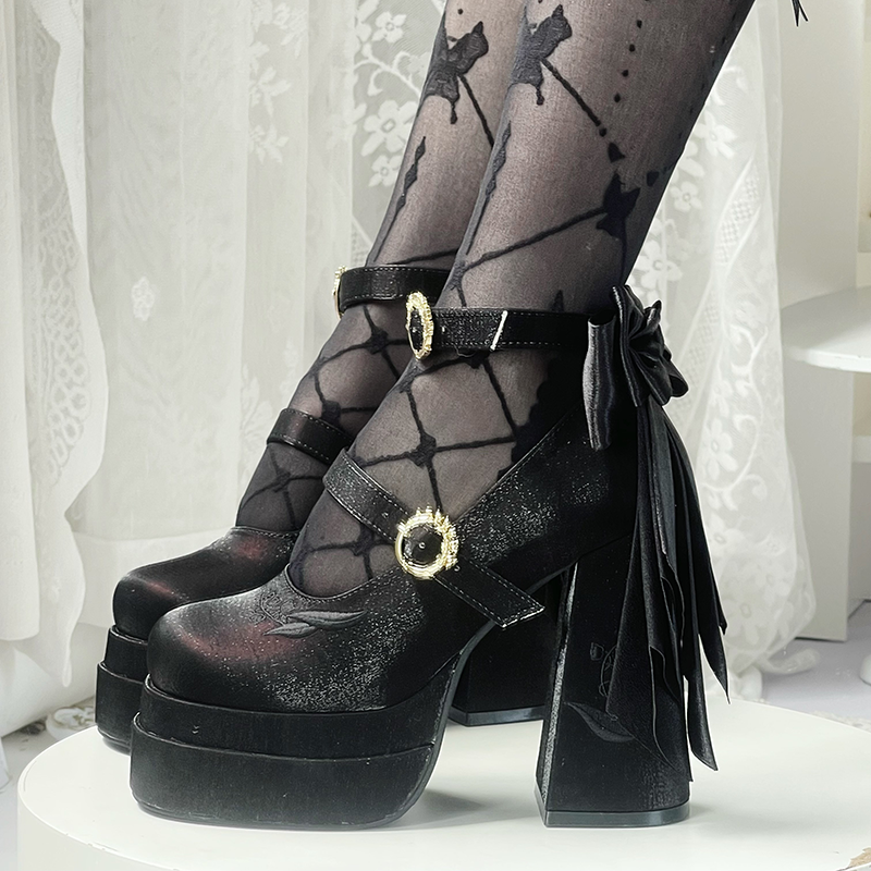 Dreamland - Floating Dream Lily - Elegant Lolita High Heel Shoes, Detachable Bow 39502:621986