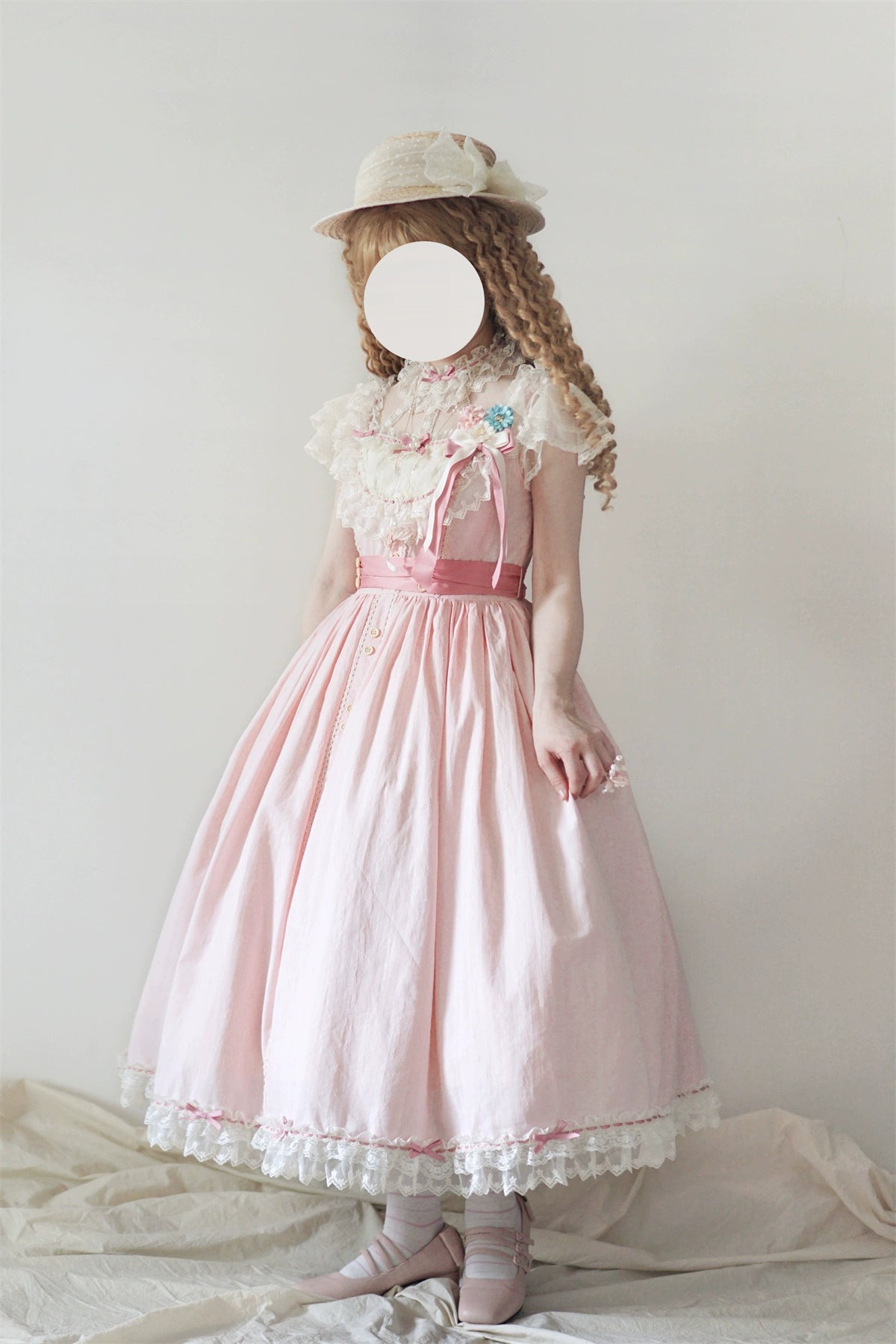 Uncle's Workshop - Fluttering Cherry Spring Strings - Cotton Sweet Lolita JSK Dress 42196:776727