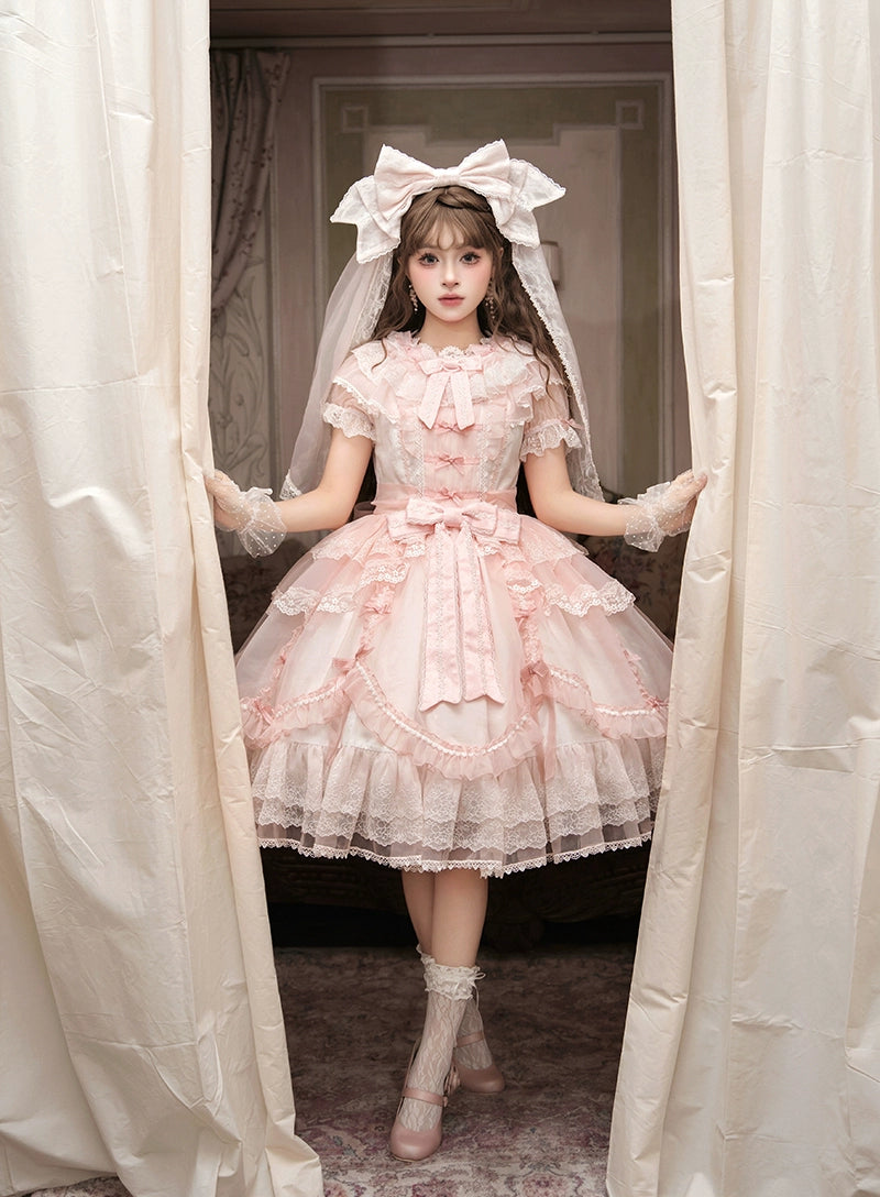 Mewroco - Candy Flavor - Gorgeous Sweet Lolita Dress, Lace & Petal Hem 43711:783669