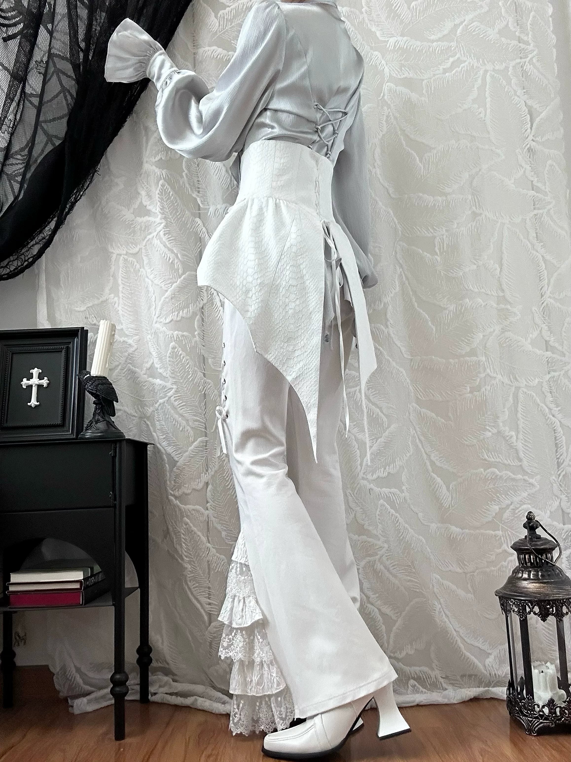 Blue Moon Bone Erosion - Gothic Lolita Waist Cincher, Bat Wing Hem 44453:809598