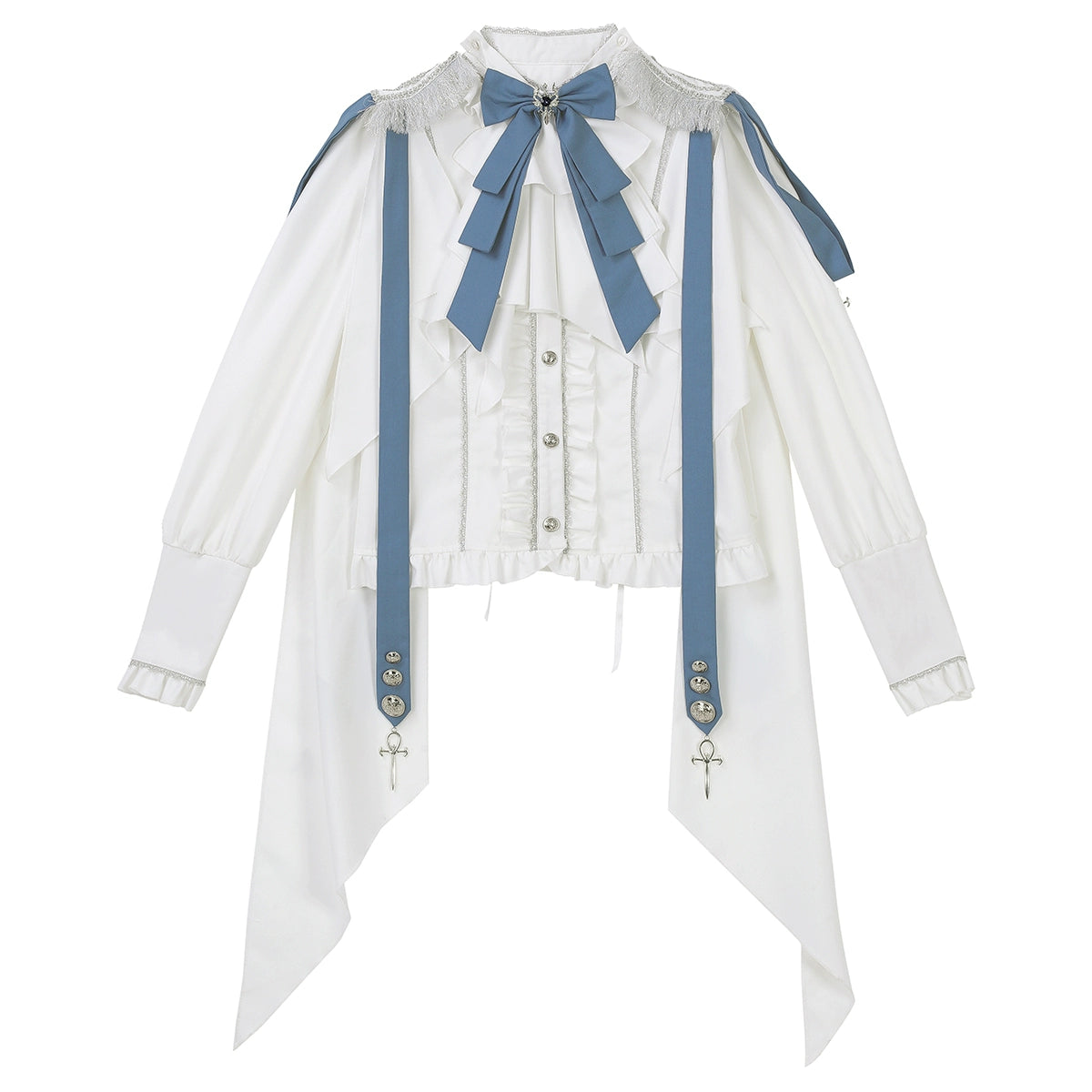 Designer's Gift - Luminous Cavalier - Military Lolita Skirt Set Long-Sleeved Shirt Shirt Only S