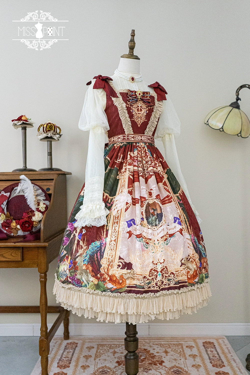 Miss Point~Kaleidoscope~Classical Lolita Shirt Dot Gauze Detachable Puff Sleeve Blouse Customized 35392:488844
