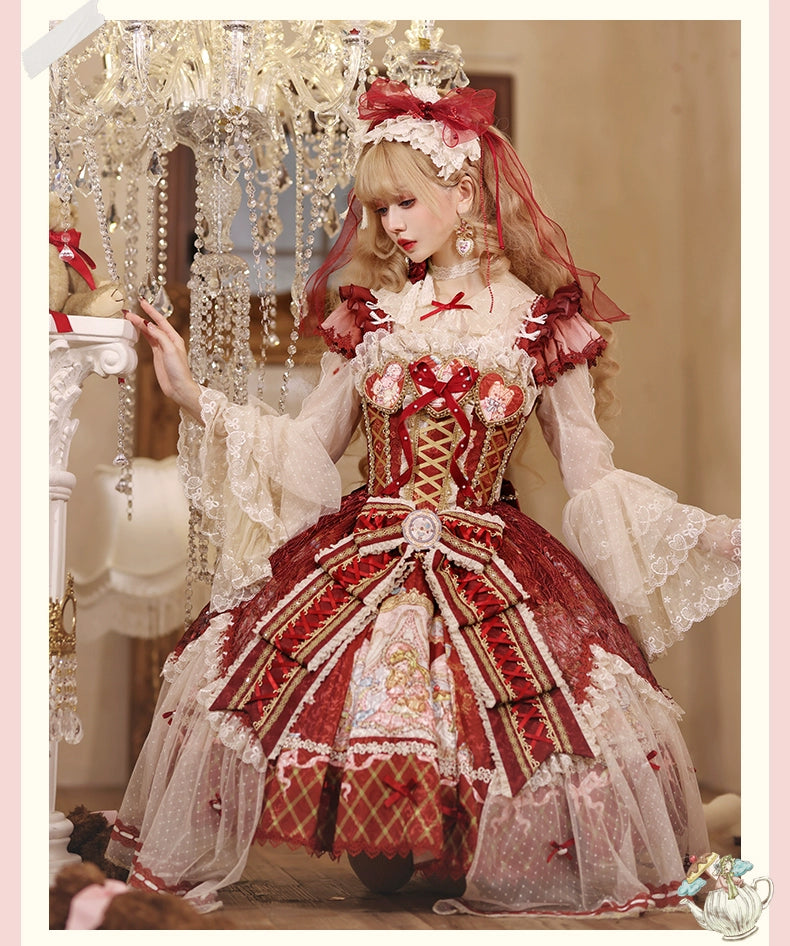 YingLuoFu - Doll Fantasy Box - Sweet Lolita JSK Dress & Tulle Blouse Set 44261:801469