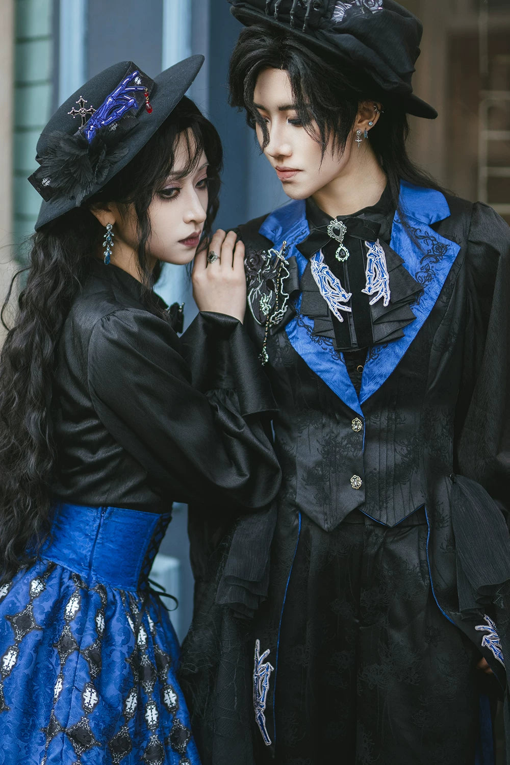 Moonnight Return - Gothic Lolita Long Vest, Embroidered Collar 44582:813837