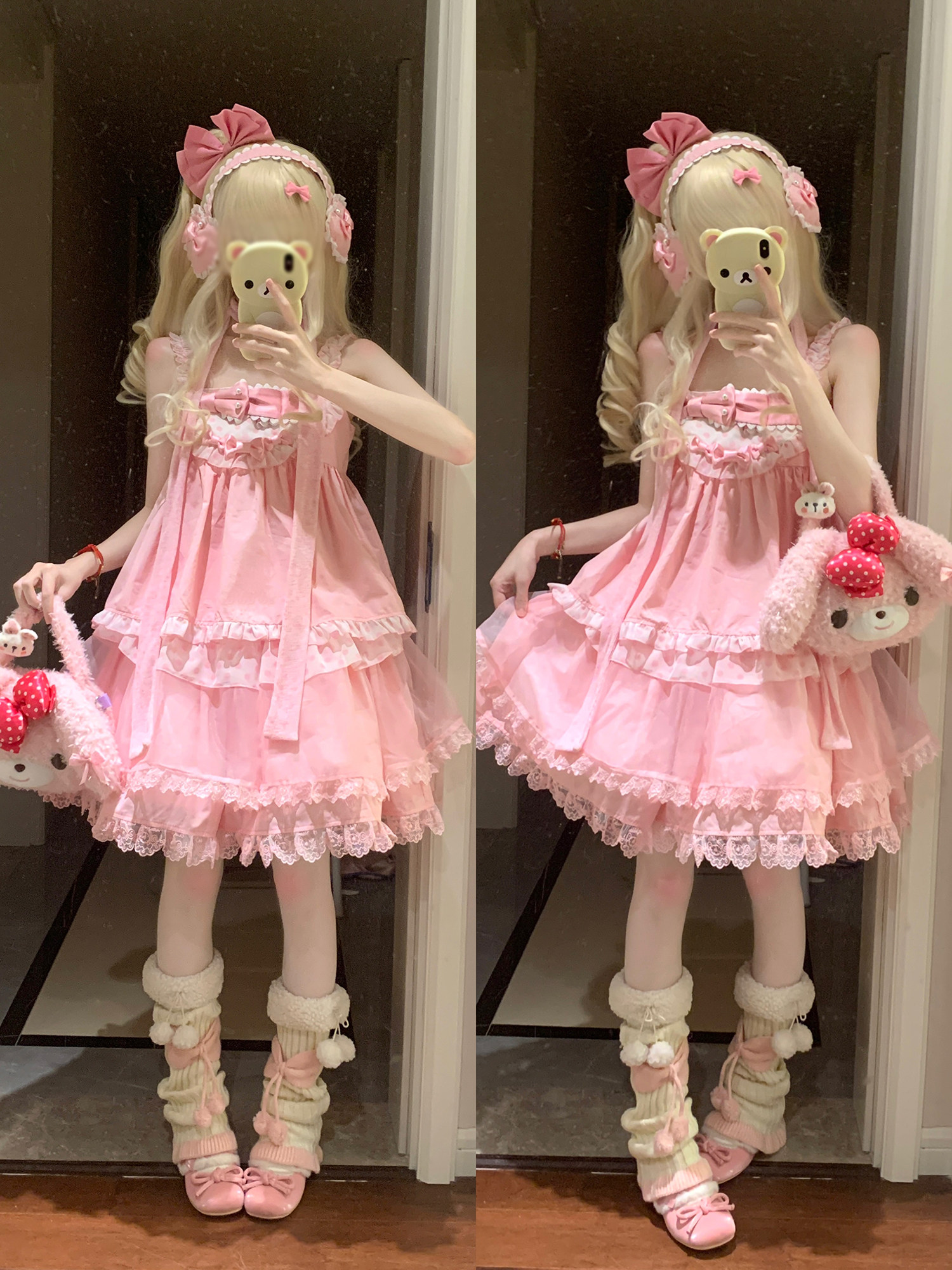 Candy Cottage - Old School Lolita Polka Dot Dress & Top Skirt Set 45522:851849