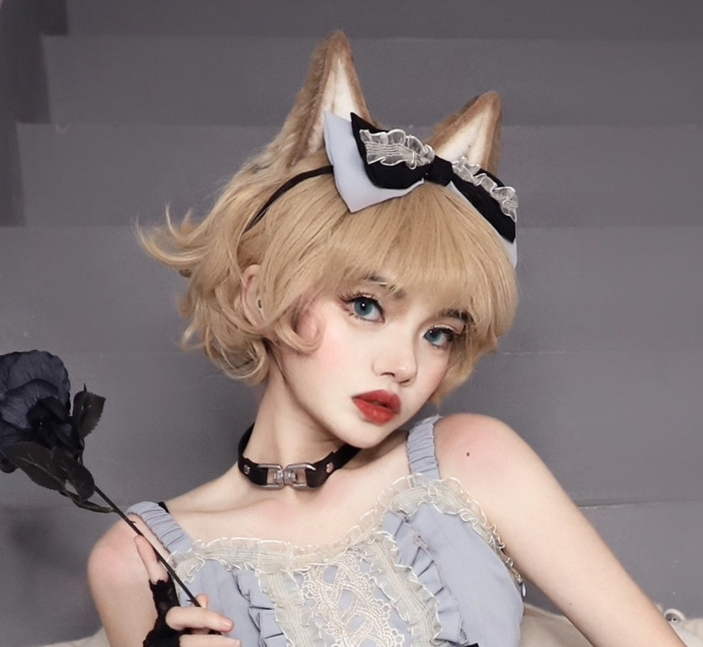 Eye Of White Crow - Sweet and Cool Lolita Headband KC blue black kc