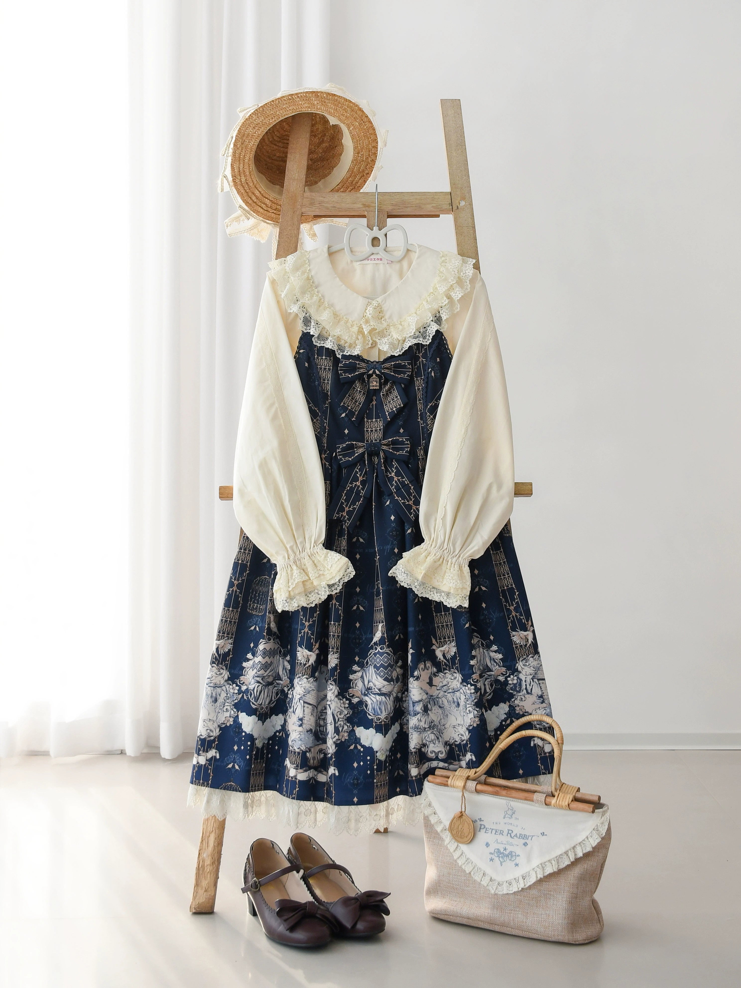 MIST - Hyde Garden - Daily Lolita Shirt Cotton Blouse Long Sleeves 35152:482876