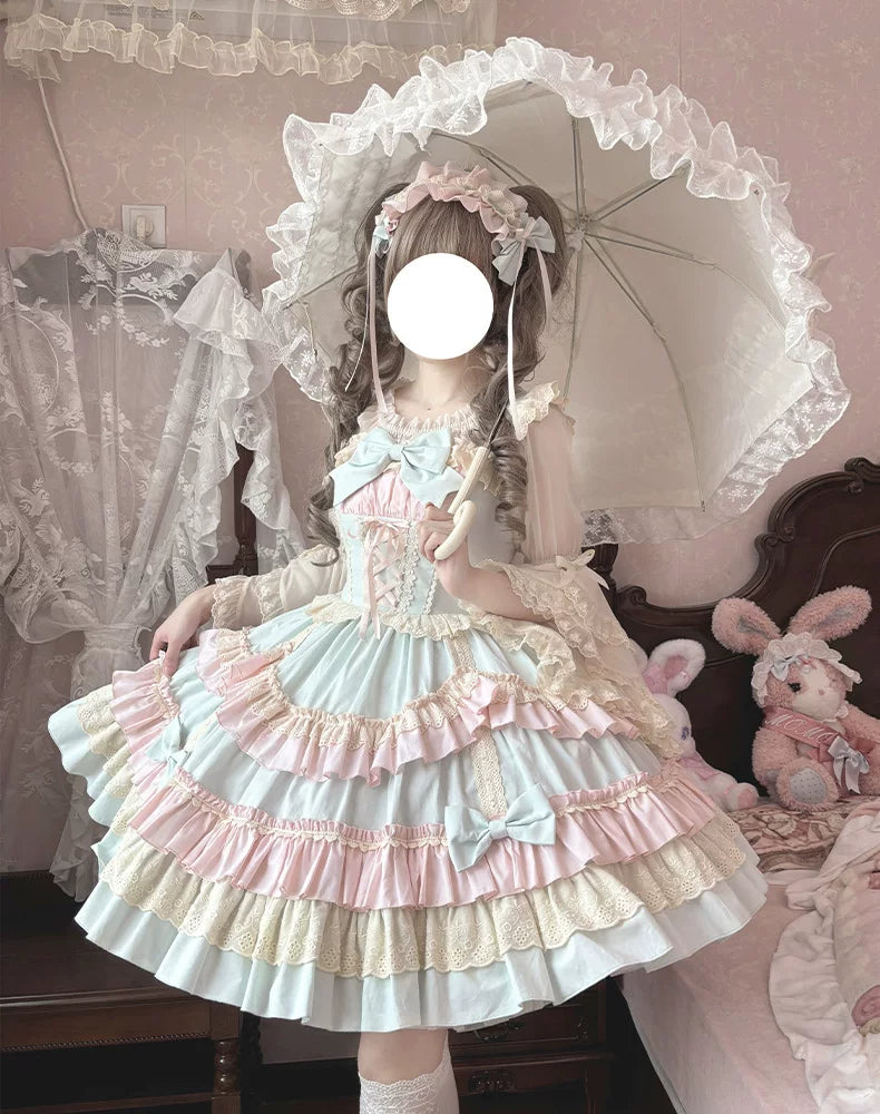 Sweet Mousse - Dreamy Sweet Lolita JSK Dress, Tiered Skirt 44761:821307