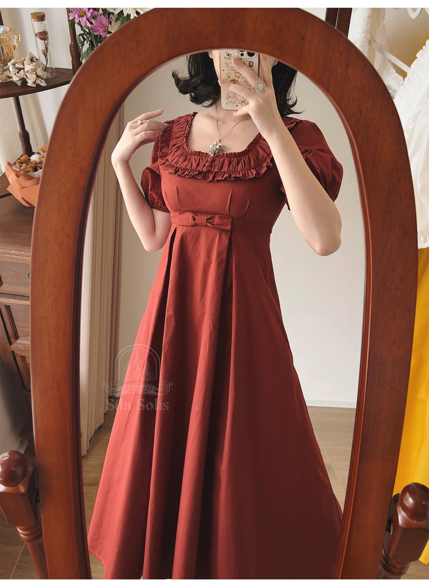 Morning Forest - Cotton Empire Waist OP Dress with Built-in Bra Pads 45301:843506