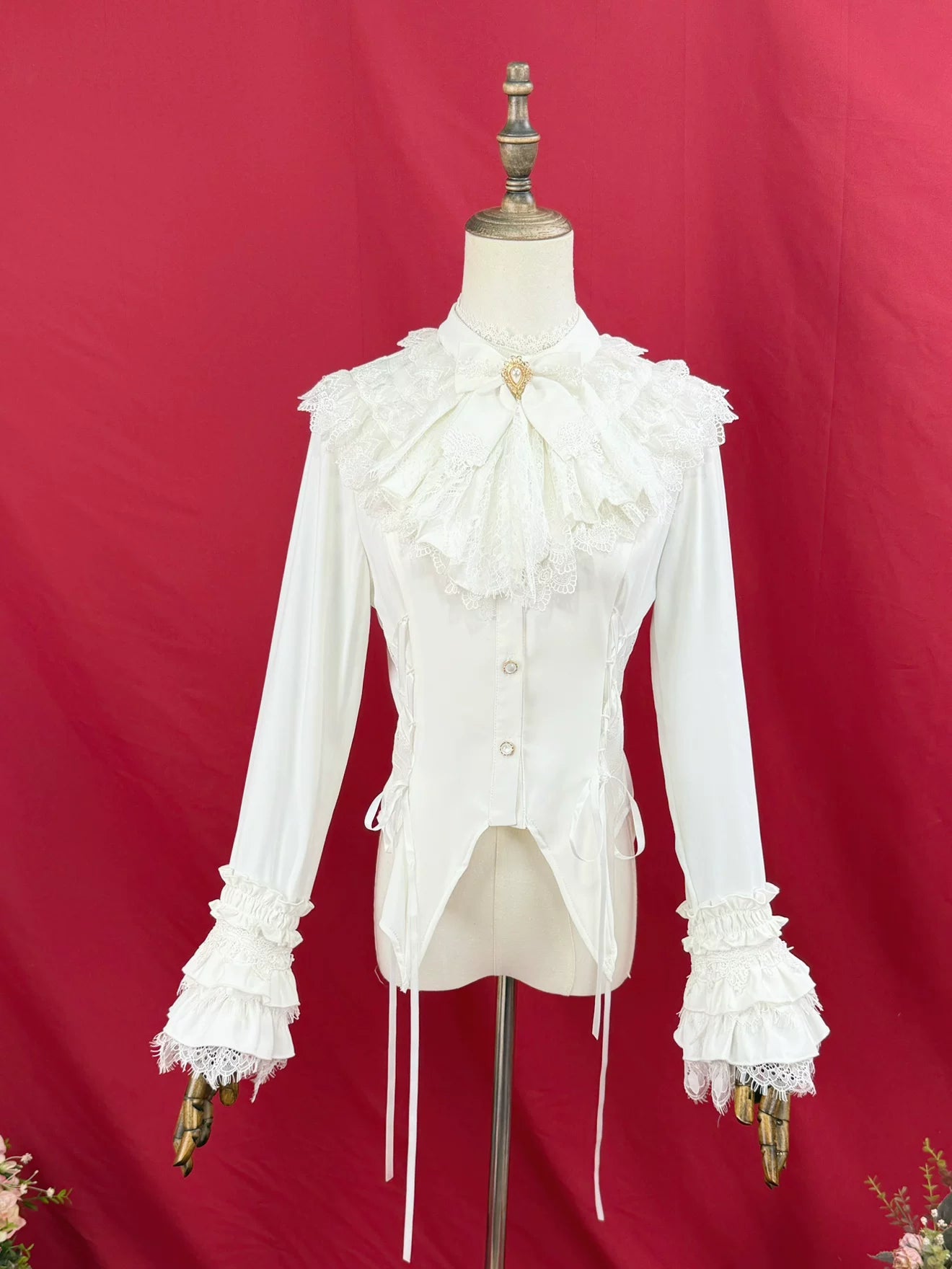 Broken Winged Bat - Gothic Lolita Shirt & SK Set, Bat-wing Shaped Hem 44706:824136