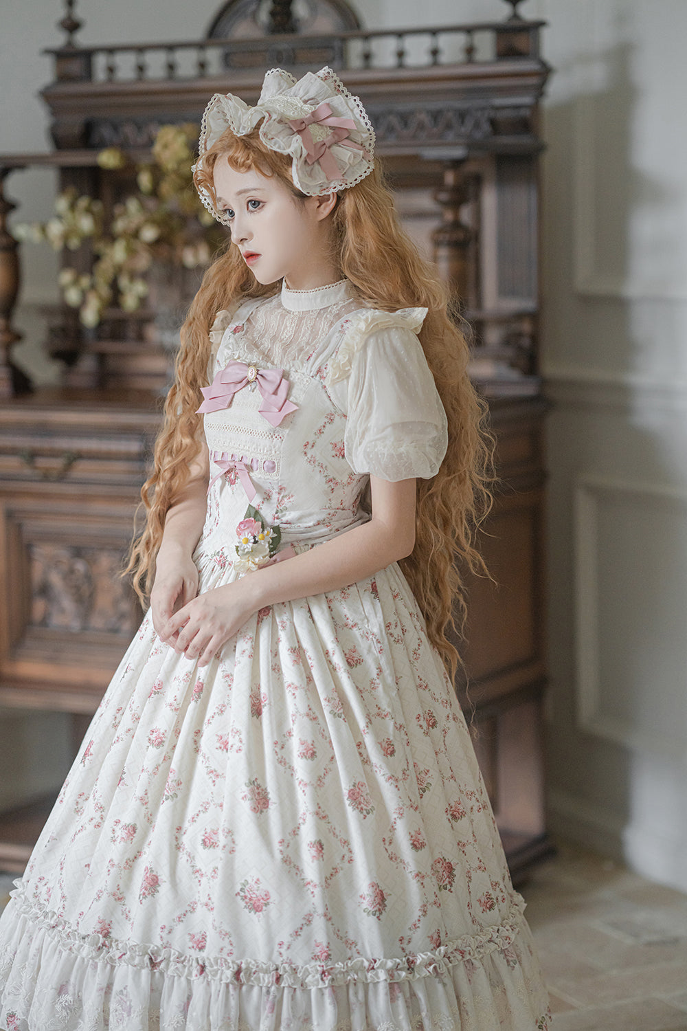 Miss Point~Customized Wood Rose 2.0 Elegant Vintage Jumper Dress 21392:302538