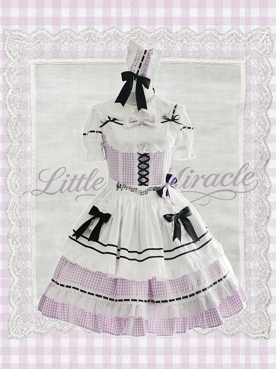 Parfait Reverie - Cotton Plaid Old School Lolita JSK Dress, Side Pockets 45731:859744