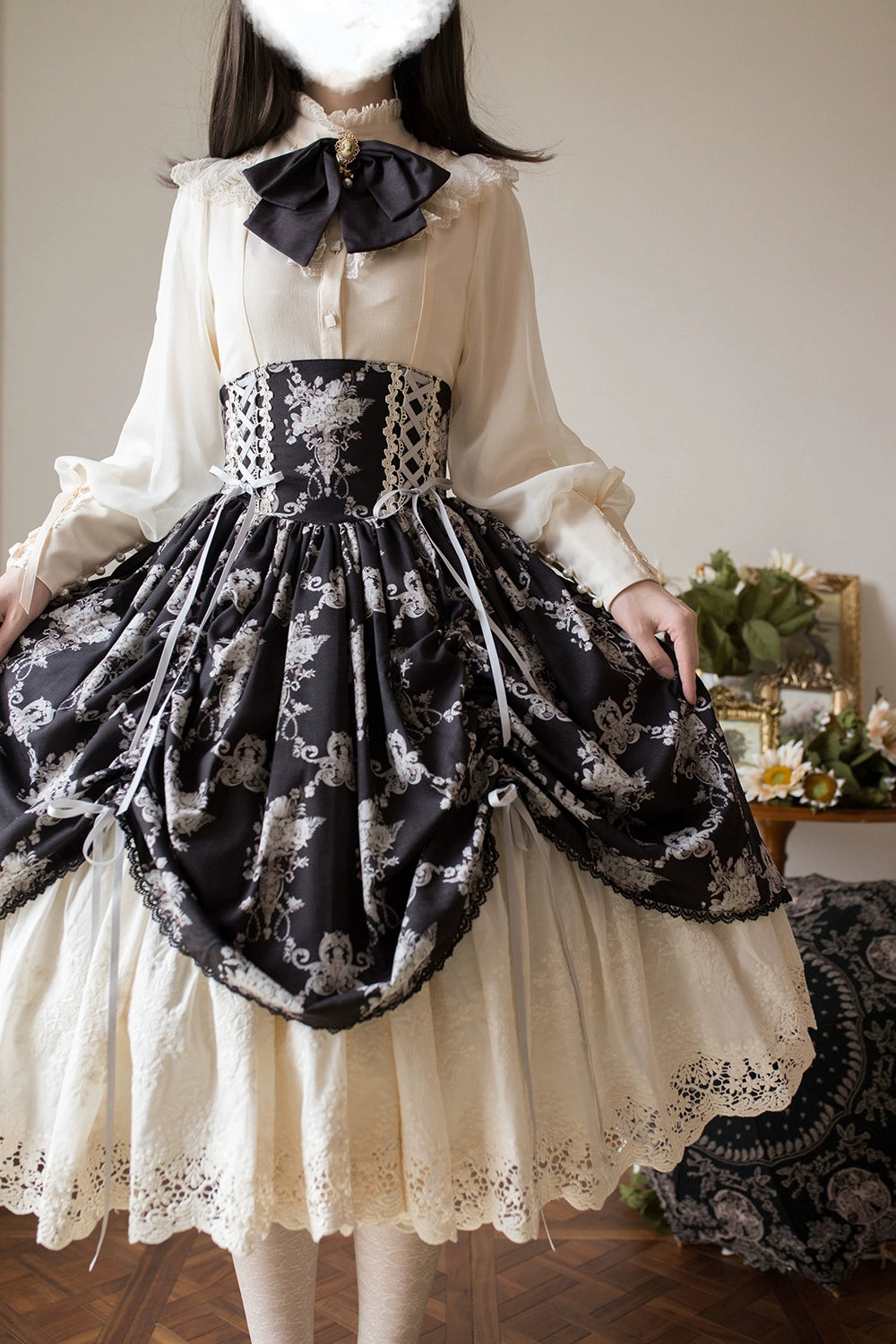 (BFM)Miss Point~Customized Vintage Lolita Skirt Elegant Pullover Fishbone SK 31464:363080