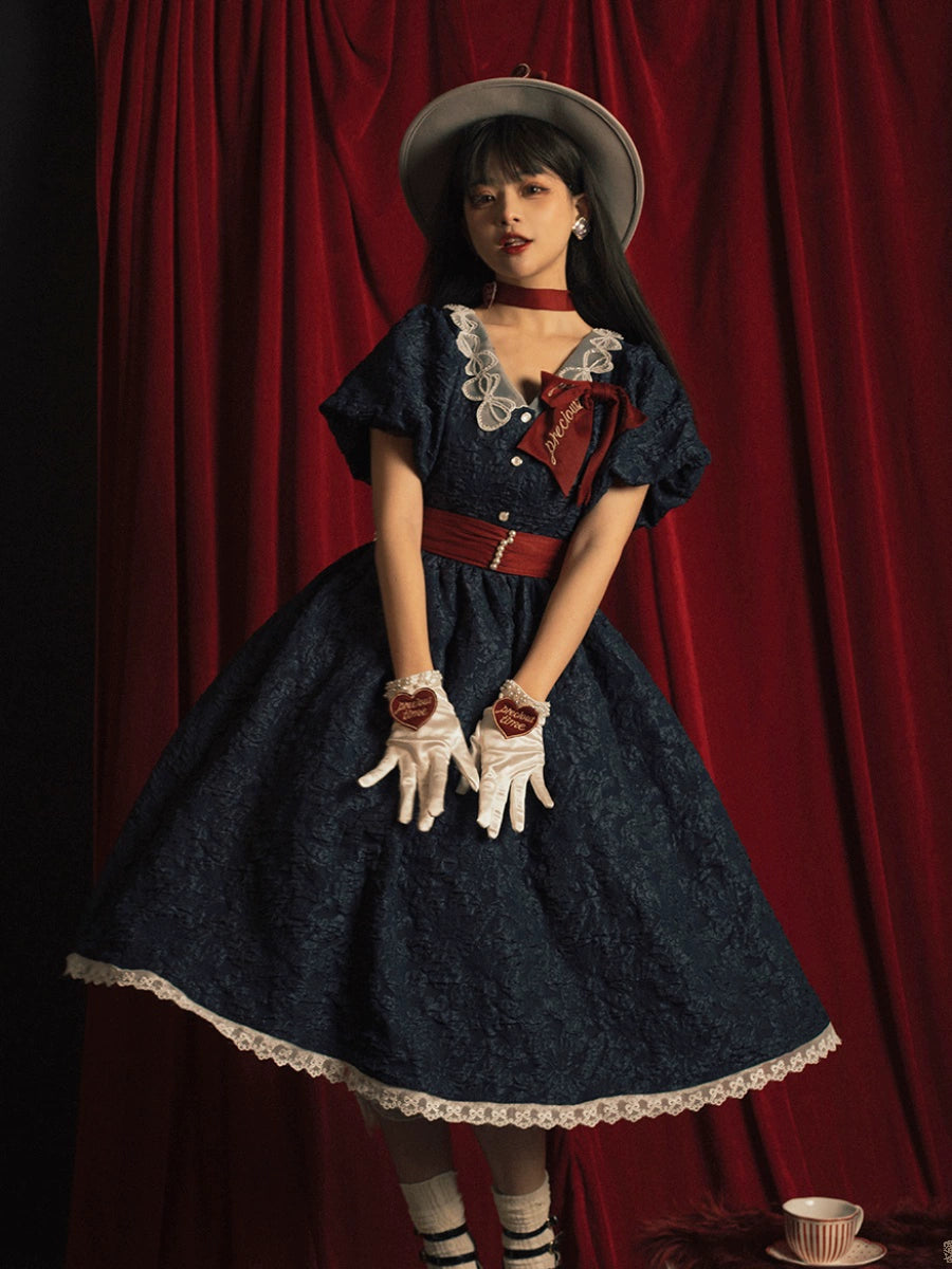 ZJstory - Gold Age - Retro Lolita Bow Necktie