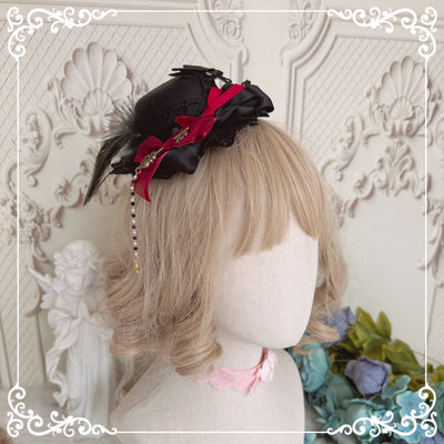 Chestnut Lolita~Gothic Lolita accessory Handmade Hairband billycock  