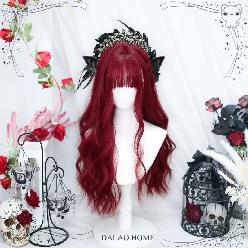 Dalao Home - Dragon Dream - Long Curly Wine Red Cool Wig dream-like