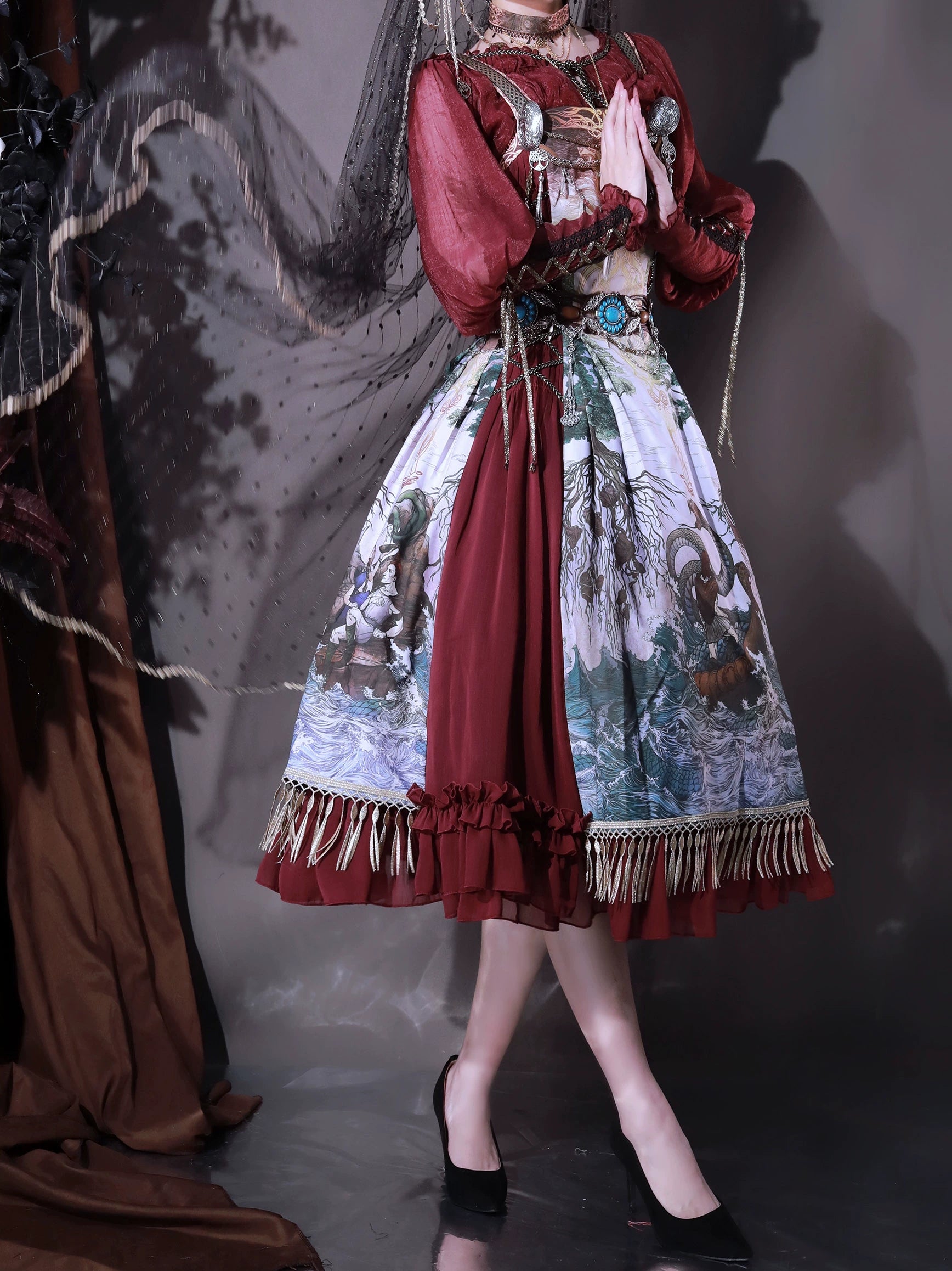 (BFM)FunCcino~Ragnarok~Nordic Style Loki Lolita JSK SK Dress 33160:406586