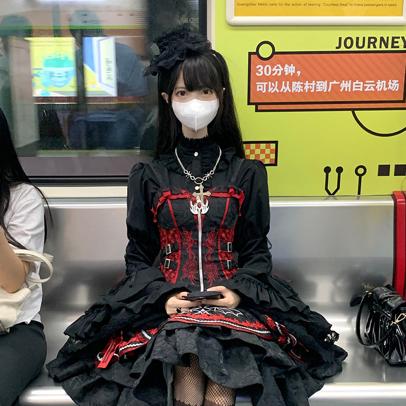 Ocelot - Gothic Lolita Halloween Blouse, Bat Inspired 16288:215234