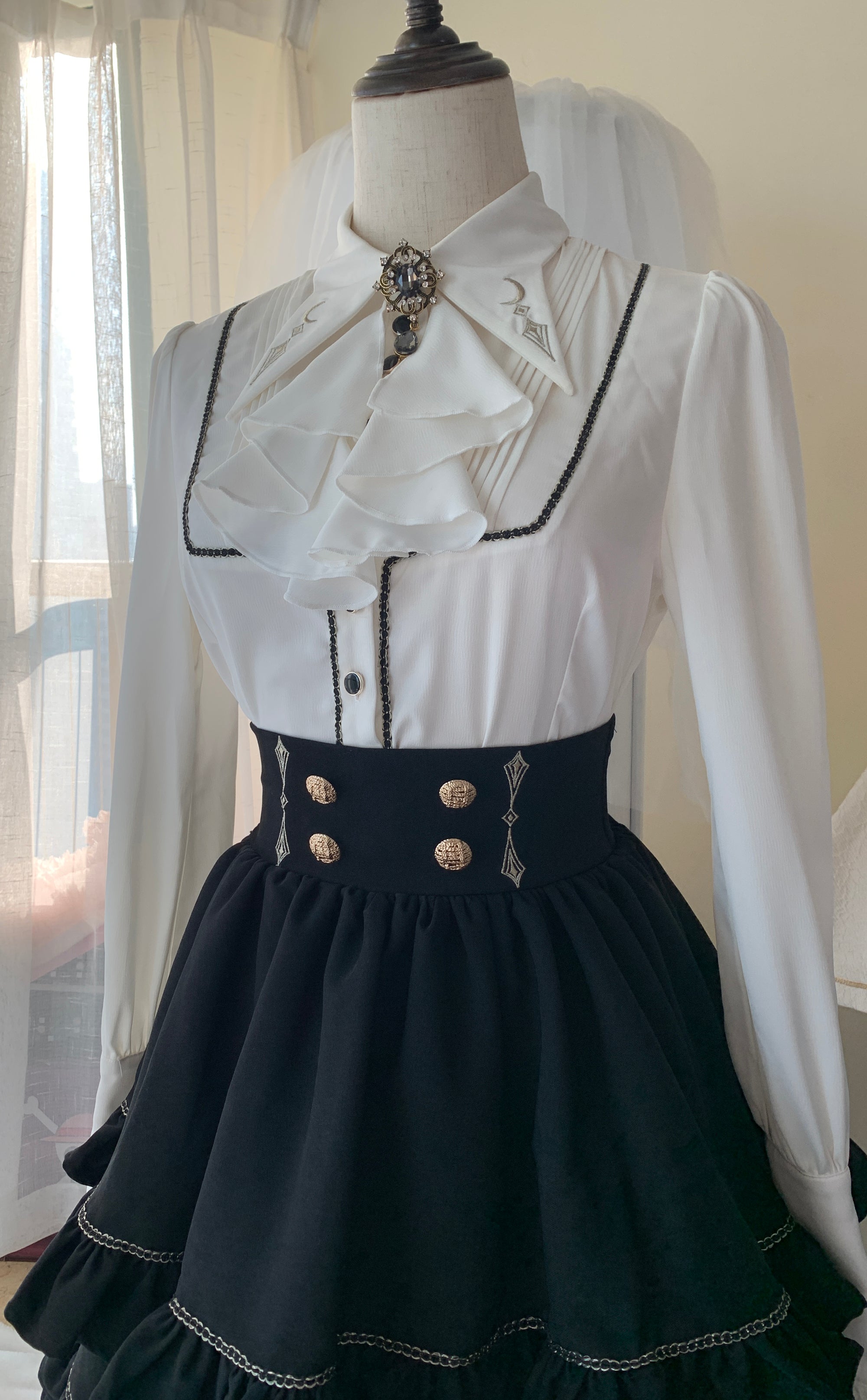 (BFM)SilentMars~Law of the Fallen Moon~Retro Lolita Vest Coat Suit Knight Style Skirt (2XL L M S XL) 33474:421170