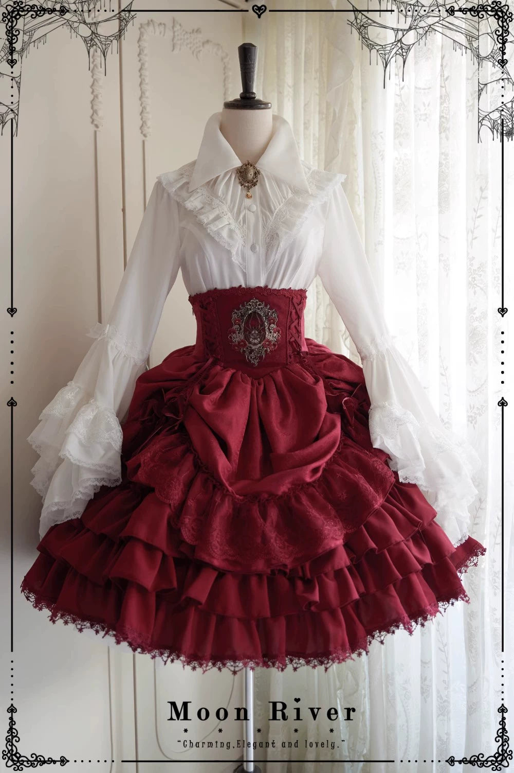 Moon River - Moonlit Spider - Gothic Lolita SK & JSK Dress Outfit Set 44232:799685