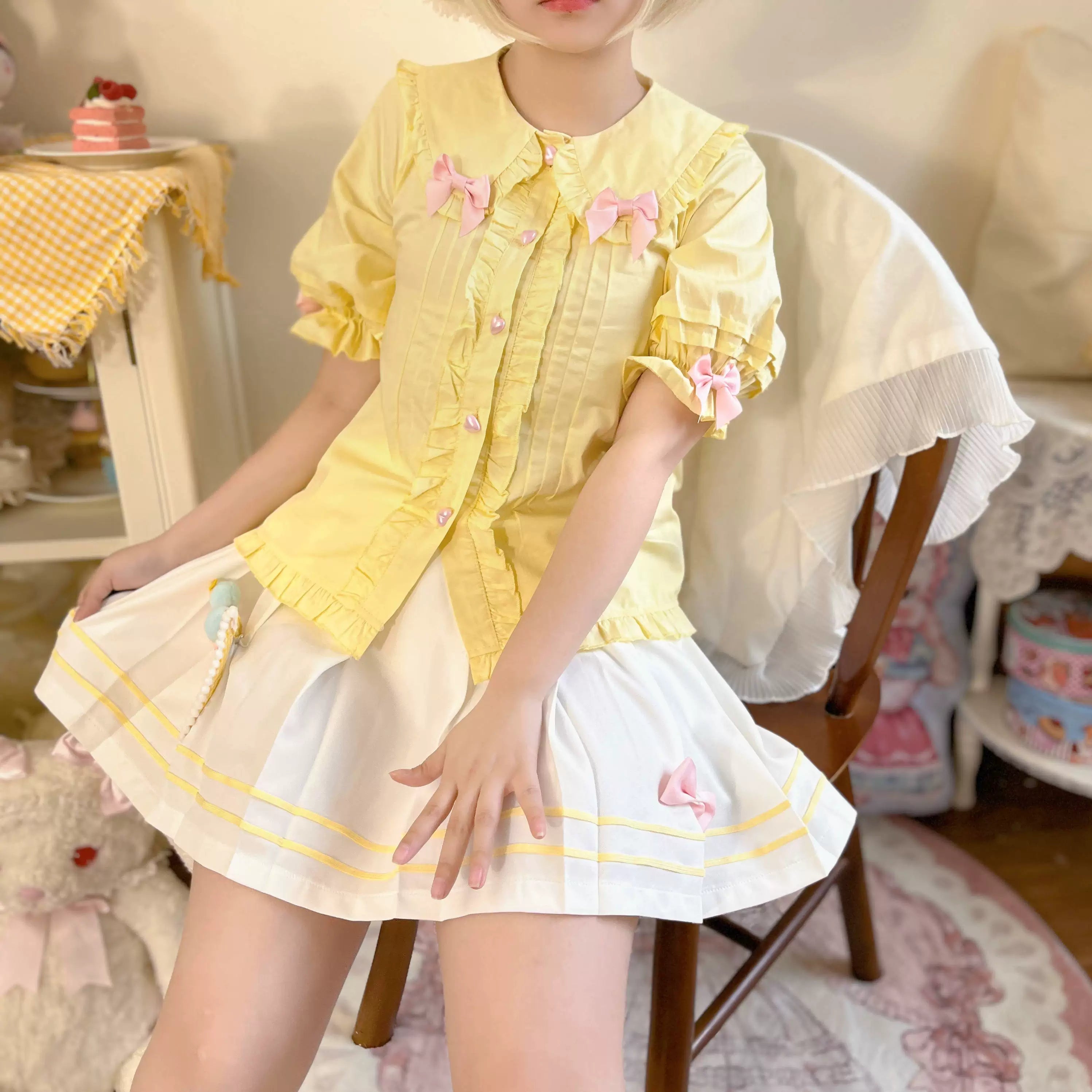 Cute Rabbit - Sweet Lolita Short Sleeve Shirt, Bunny Ears