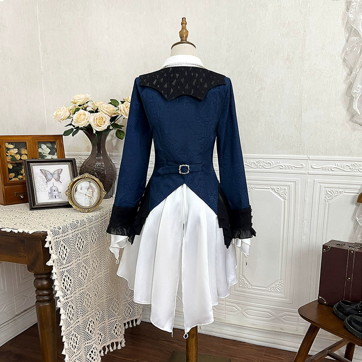 Xiongdoujiang - Chris' Son - Ouji Lolita Coat Shorts Irregular Hem Dress Set