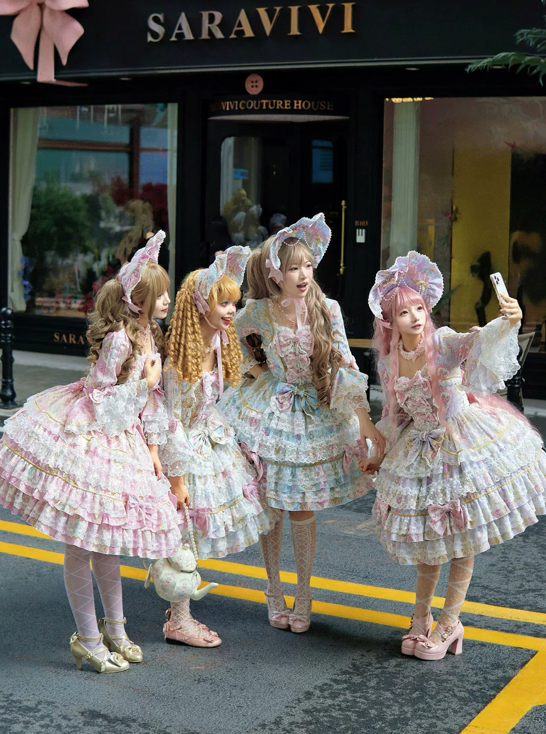 Hanguliang - Candlelight Sonata - Sweet Lolita Long Sleeve OP, Tiered Ruffles 43988:790883