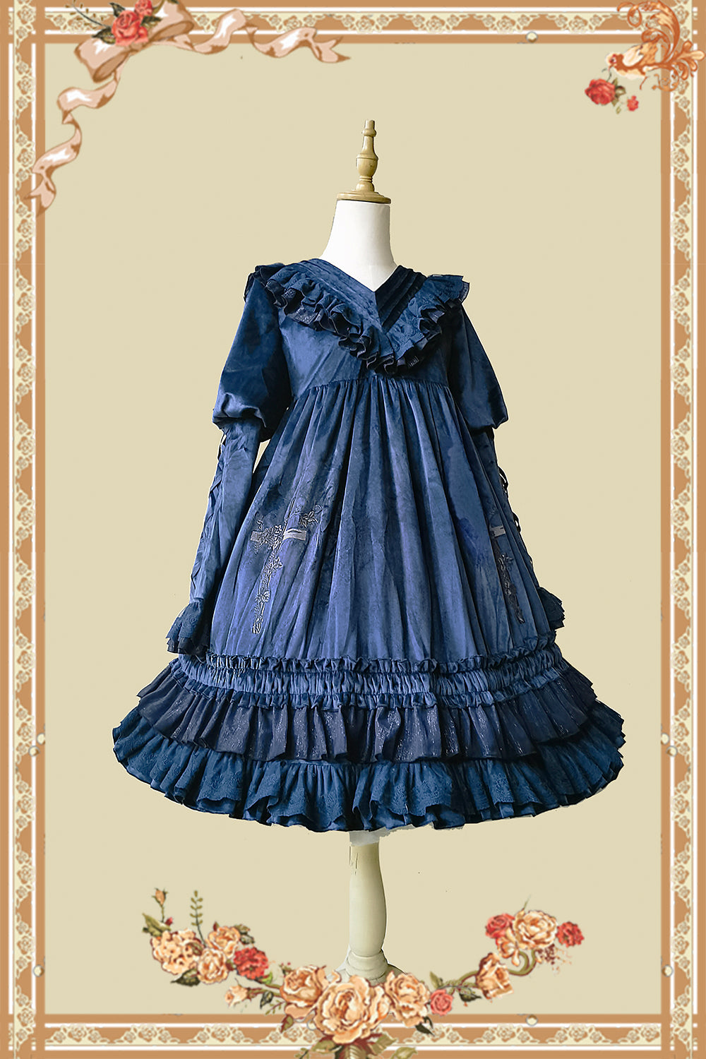 Infanta - Holy Fruit Estate - Gothic Lolita OP Dress Multicolors S navy blue OP
