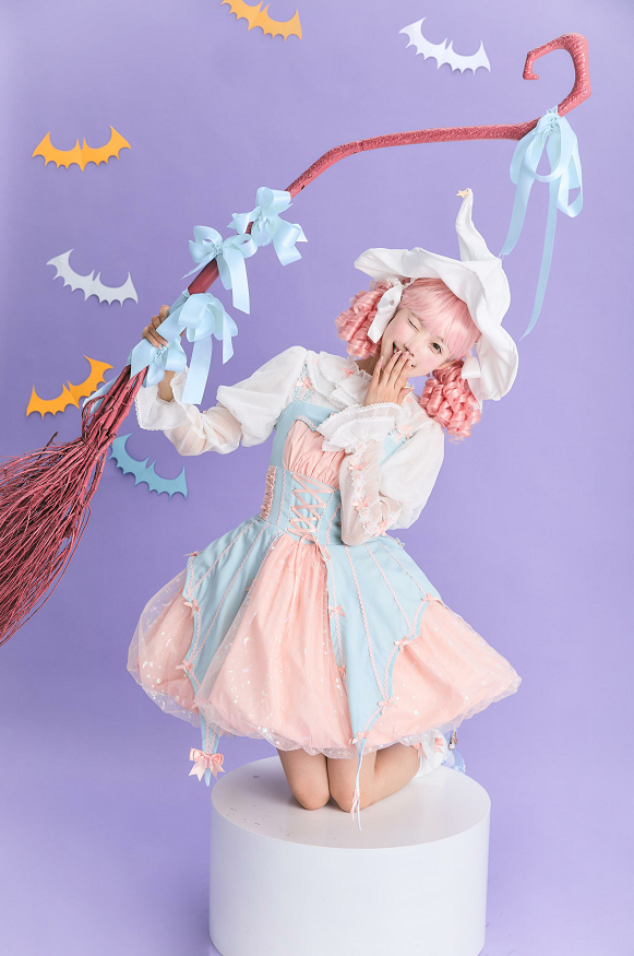 Lemon Honey - Halloween Gothic Lolita Jumper Dress, Pumpkin-inspired Dress 39230:629468