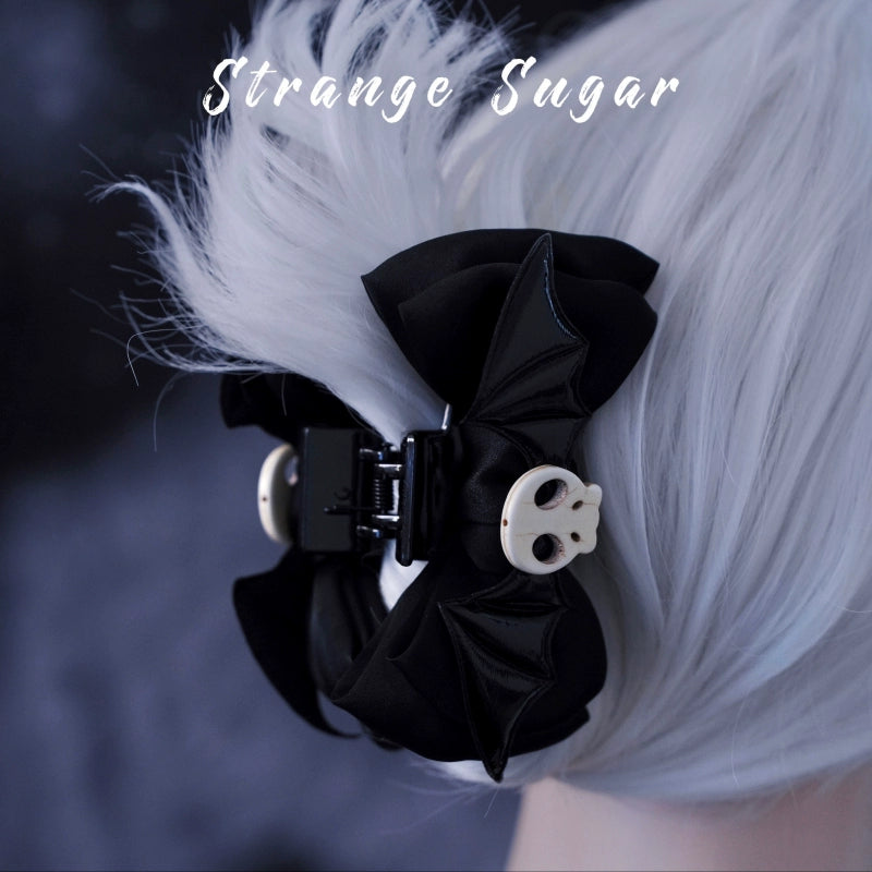 Strange Sugar - Gothic Hair Accessories Set Skulls Sharks Lolita Clips Headbands No.10 Bow Shark Hair Clip